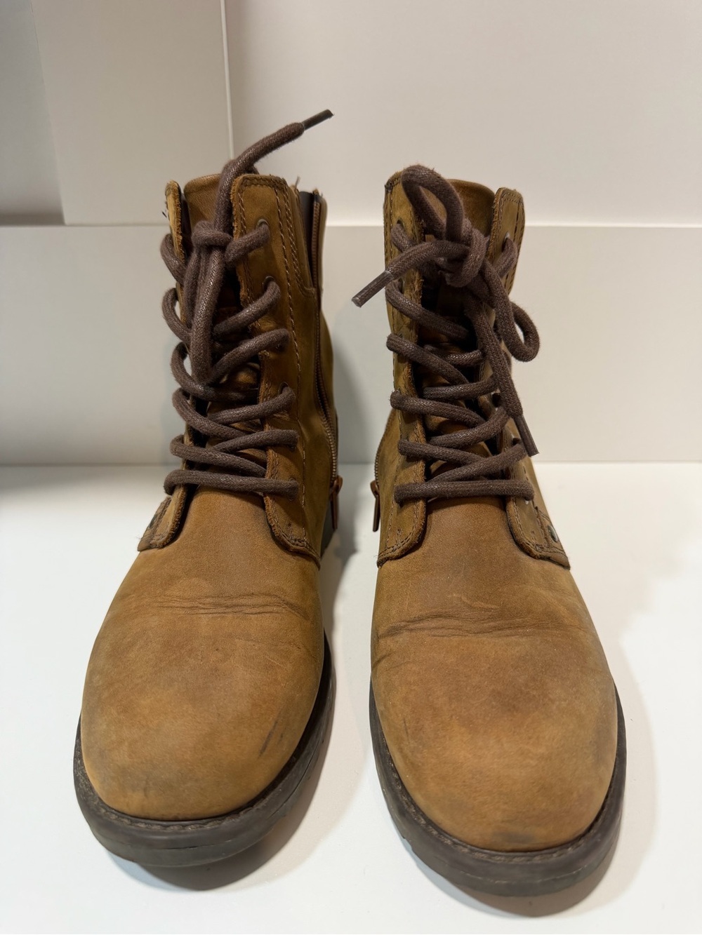 Clarks Women's Tan Lace-Up Ankle Boots